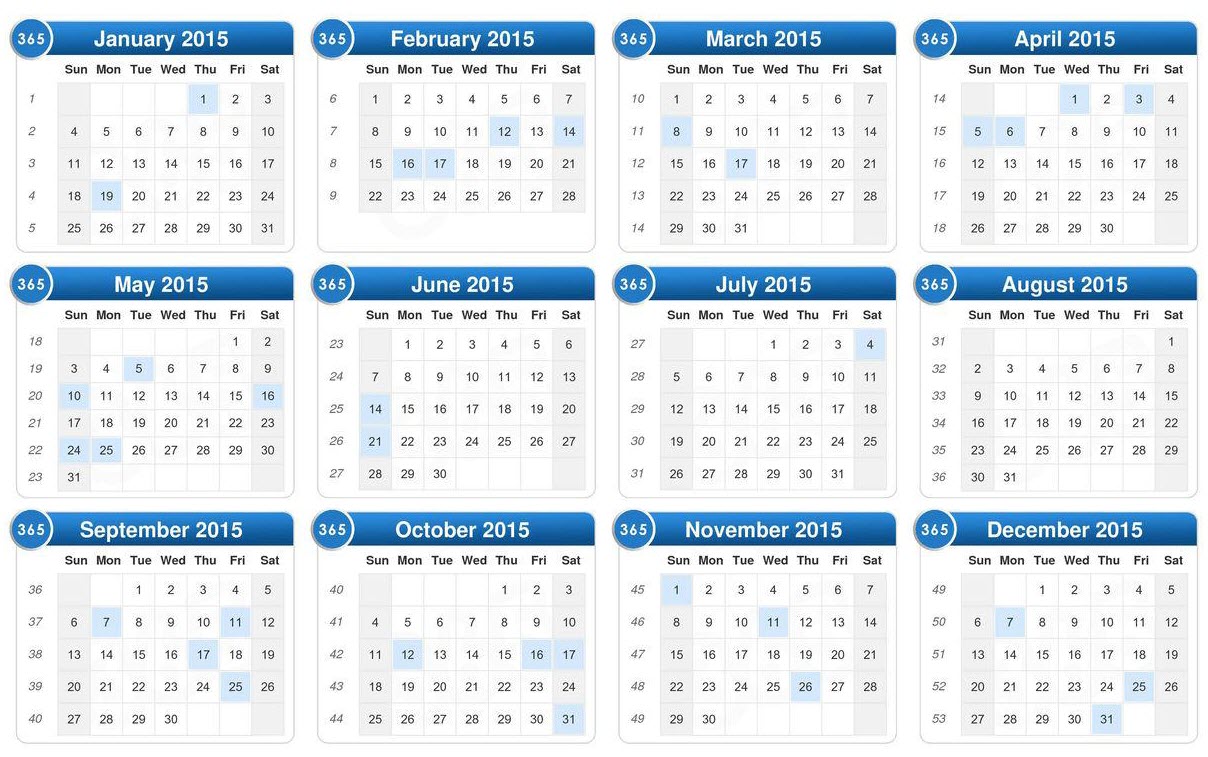 التقويم الميلادي 2015